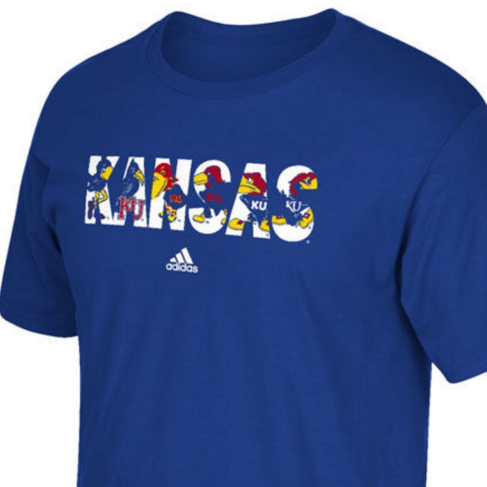 RARE adidas Kansas Jayhawks Legendary Evolution Logo shirt KU basketball jersey